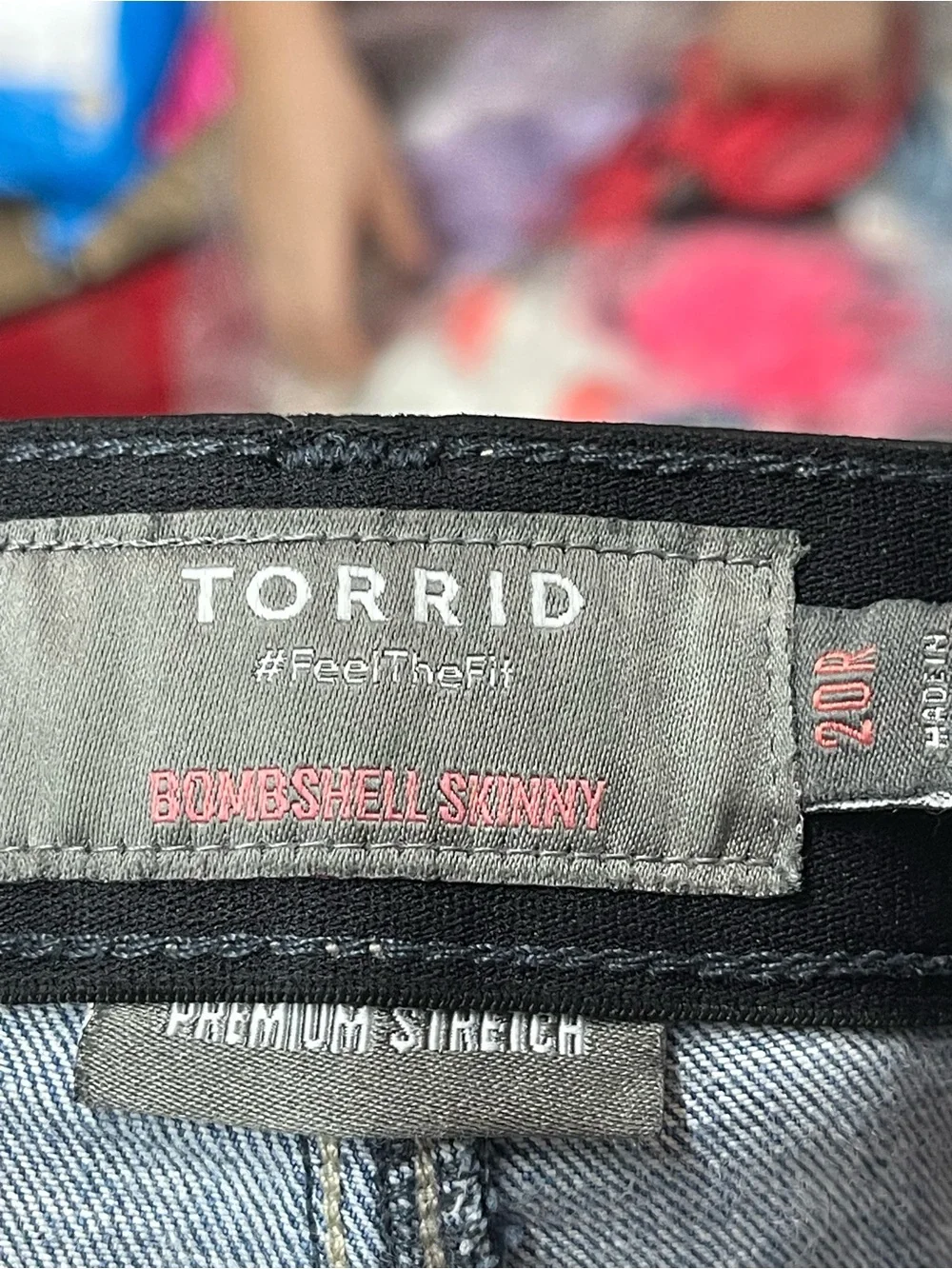 torrid Bombshell Mid Blue Button-Fly Distressed Jeggings - Picture 3 of 4